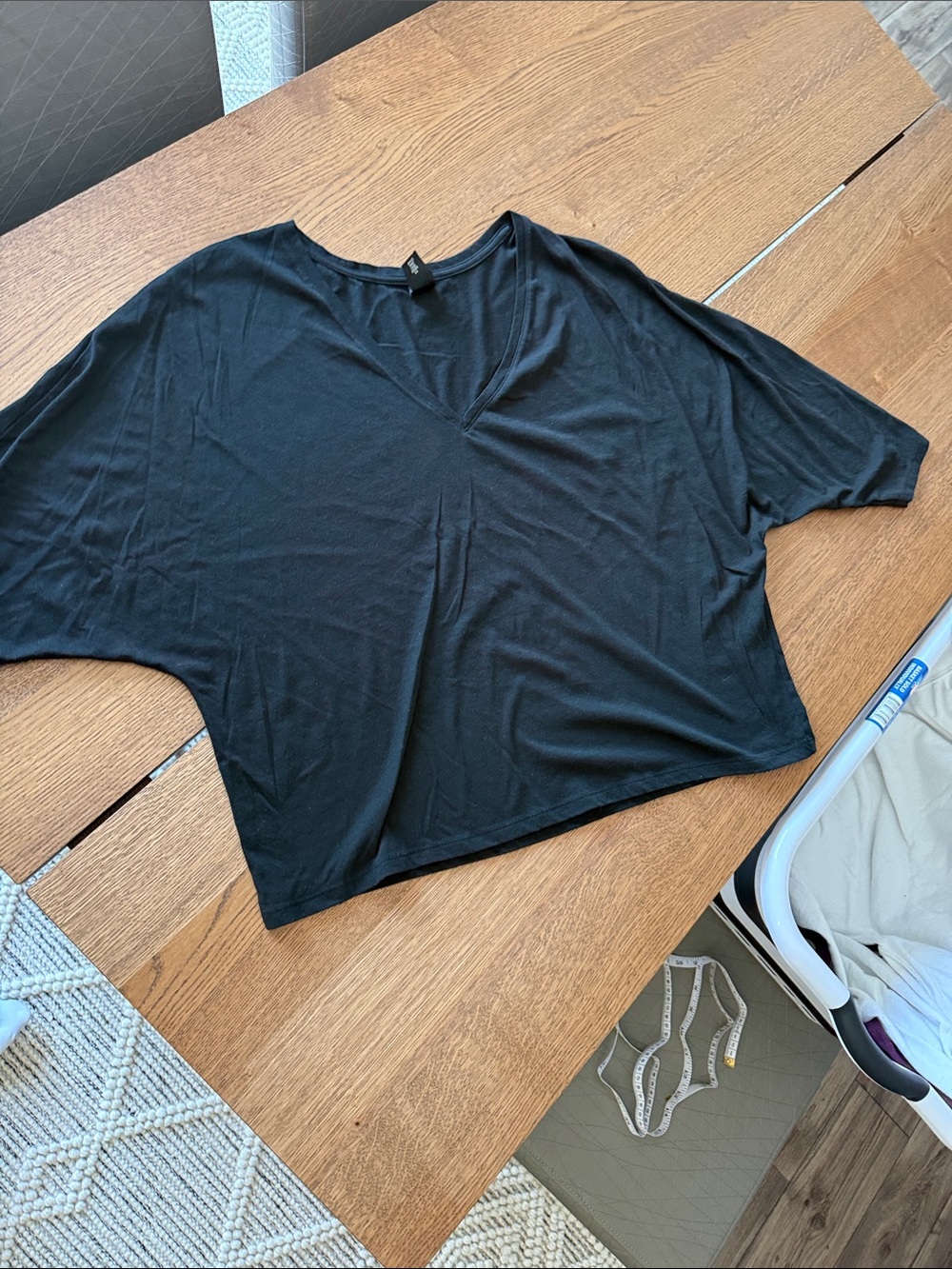 Victoria's Secret Black Cropped V-Neck Top
